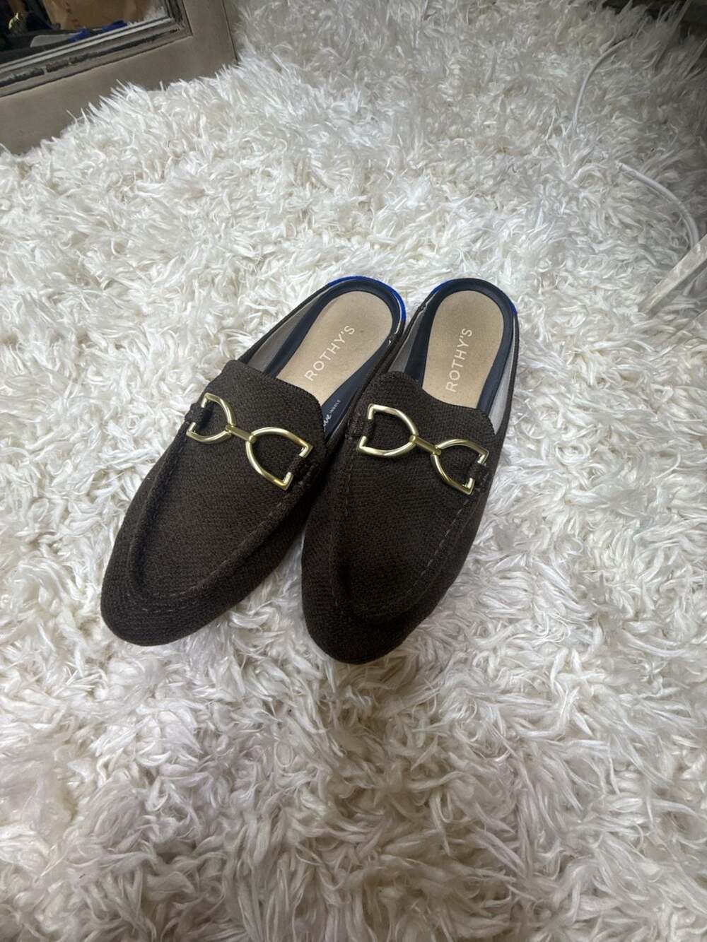Rothy's Size 6 The Double Bit Loafer Mule in Portobello Brown